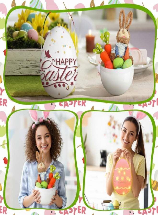 Colingmill 4 Sets Jumbo Easter Egg Plastic Fillable 10 Inch Giant Paintable Eggs with Handles Large White DIY Containers Paint Your Own Egg Lamp Kit for Easter Decor Basket Stuffers Fillers - Image 5